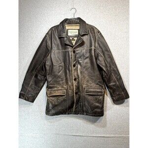 Vintage M. julian‎ Wilsons Leather Biker Jacket Men's M Black Lined Button Front